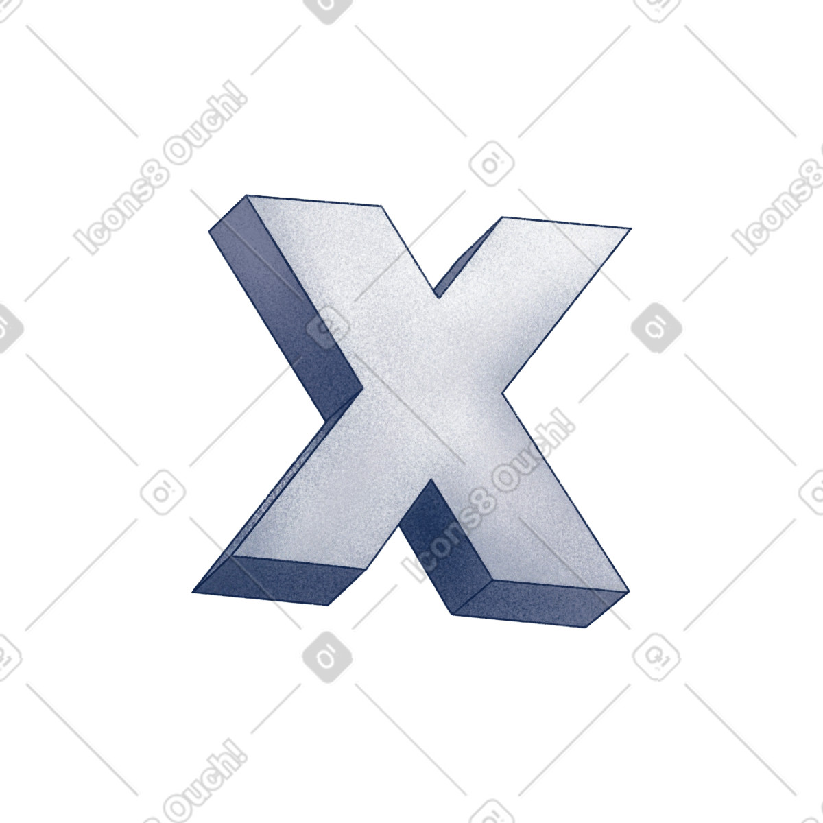 Lettera x illustrazione in stile Haze scarica in PNG, SVG