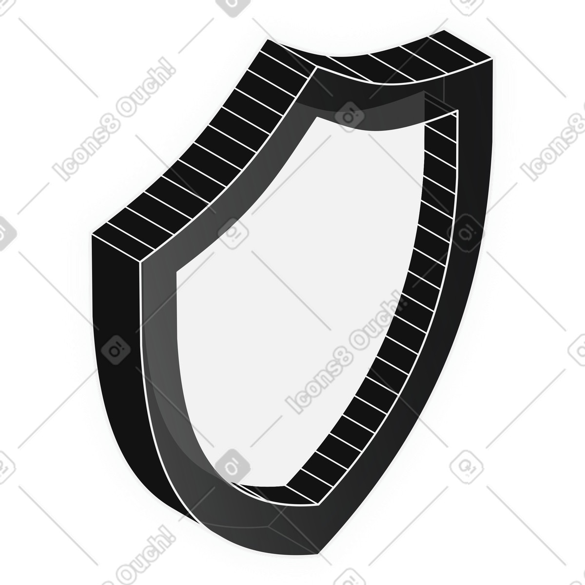 Shield illustration in Inverse style download in PNG, SVG