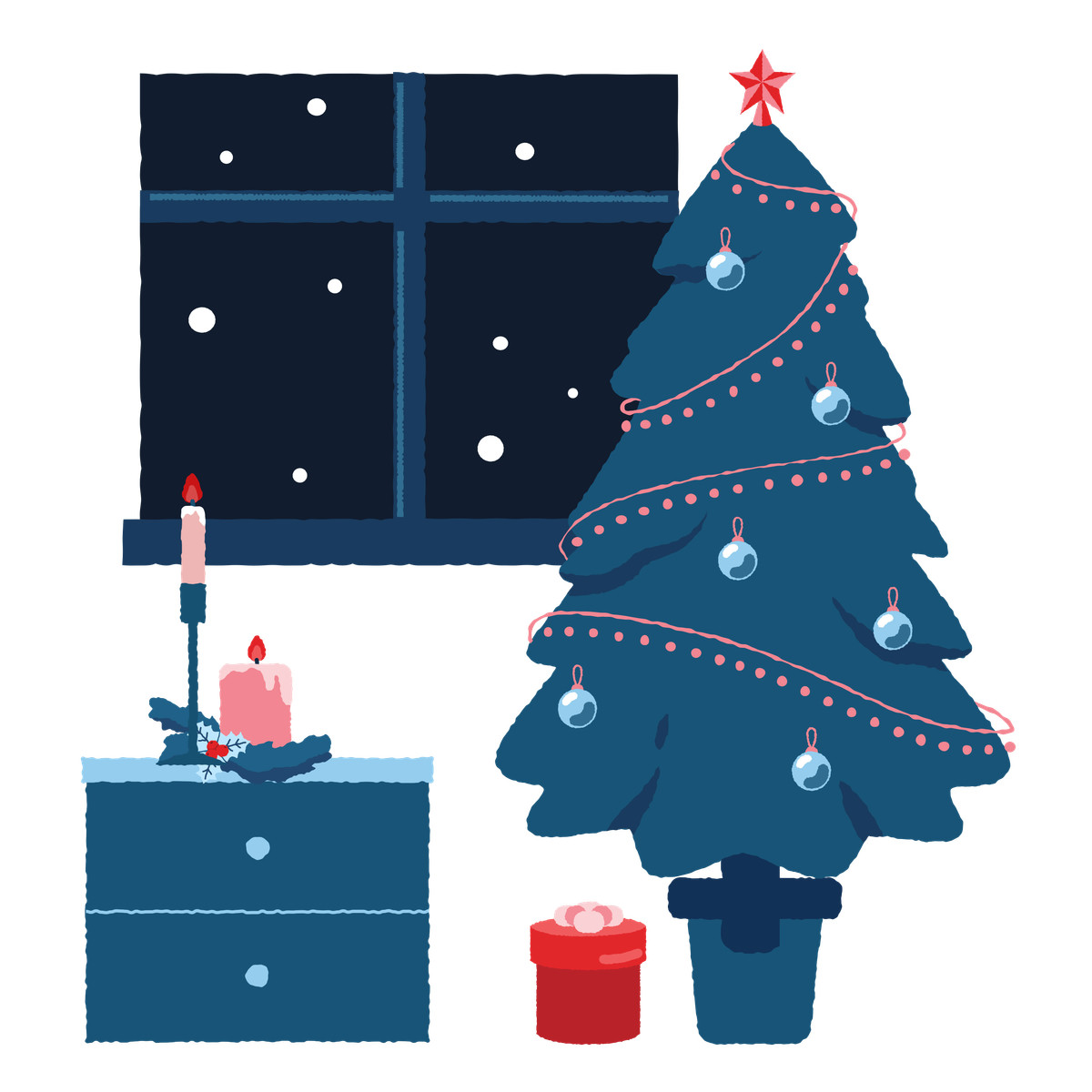 New Year interior illustrazione in stile Cherry scarica in PNG, SVG