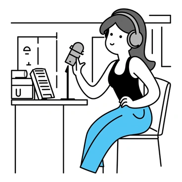 Aaliyah, wearing a stylish black tank top and blue jeans, is seated in a modern recording studio. She has on large headphones that cover her ears, allowing her to immerse herself in the music. In front of her, a silver microphone stands on a sleek black stand, positioned perfectly for her to sing. The room is equipped with soundproof walls and various musical equipment, creating a professional atmosphere. Aaliyah's expression is concentrated as she engages with the music, reflecting her dedication to her craft.