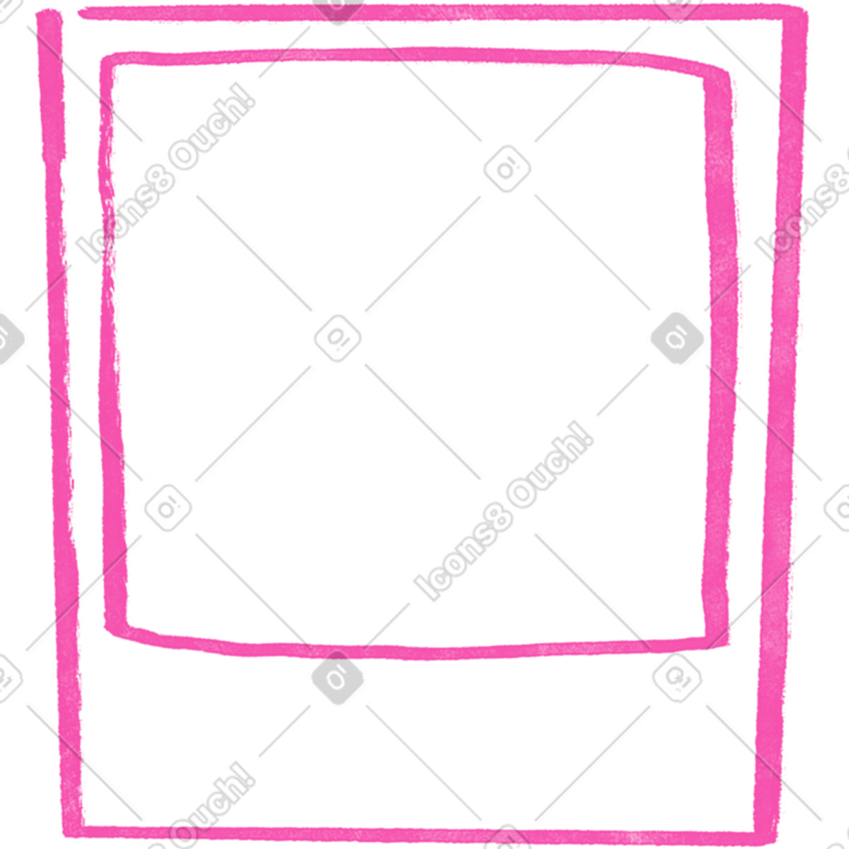 Illustration Pink line polaroid photo dans le style Inky à télécharger aux formats PNG, SVG