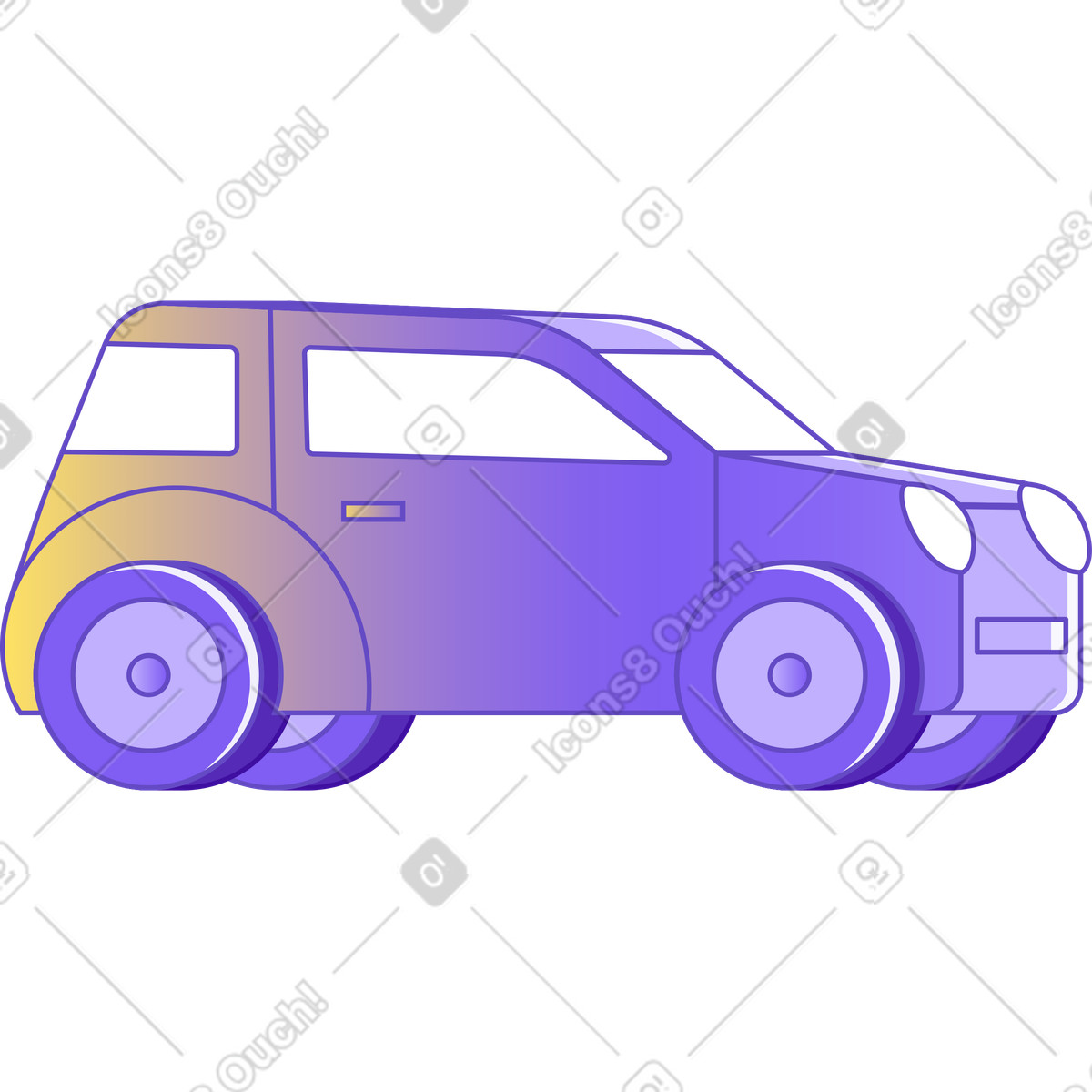 Rainbow スタイルの 車 のイラストをPNG、SVG形式でダウンロード