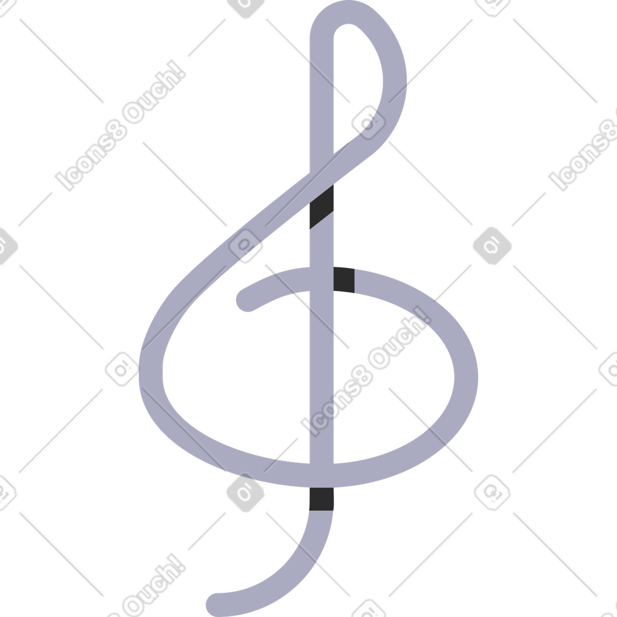 Music note illustration in Marginalia style download in PNG, SVG
