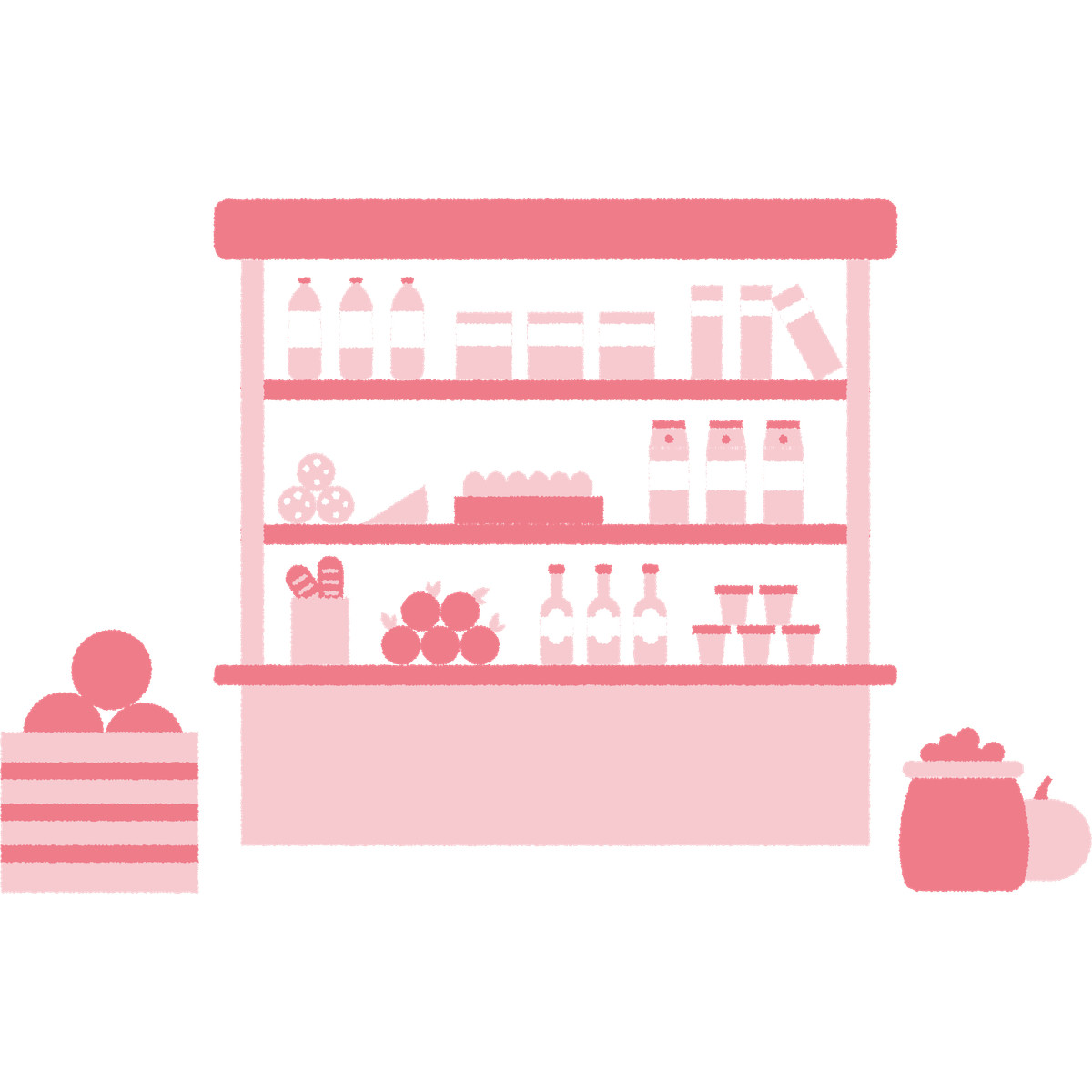 Cherry スタイルの Grocery store のイラストをPNG、SVG形式でダウンロード
