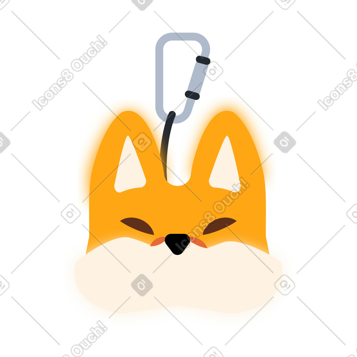 Ilustración Llavero con un zorro en estilo Everyday a descargar en PNG y SVG