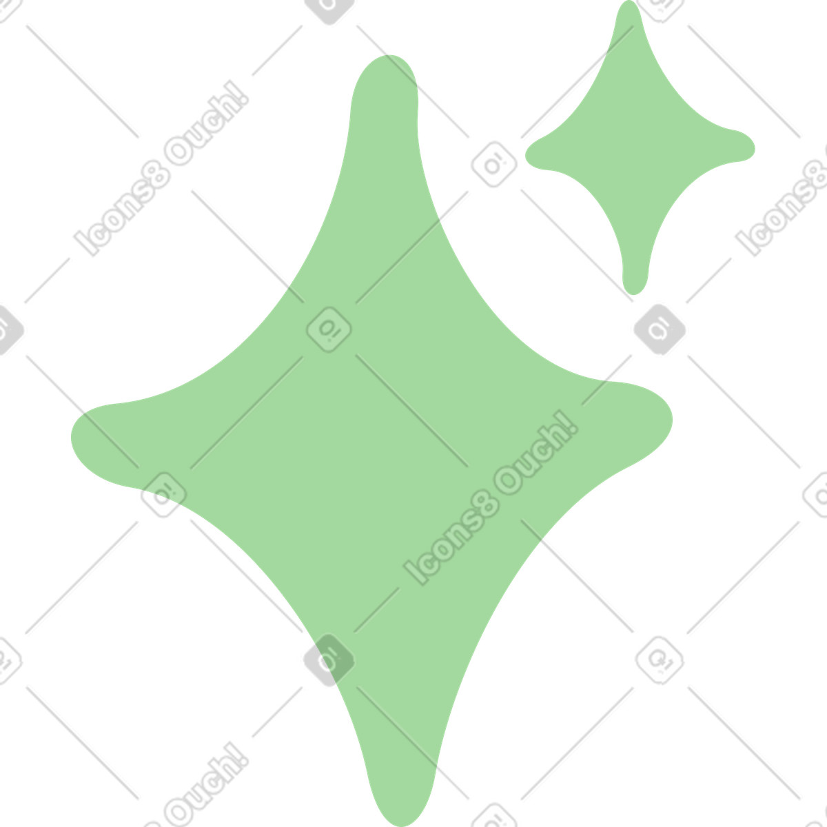 Star shape minimal sparkle ornament with soft rounded points illustrazione in stile Organic scarica in PNG, SVG