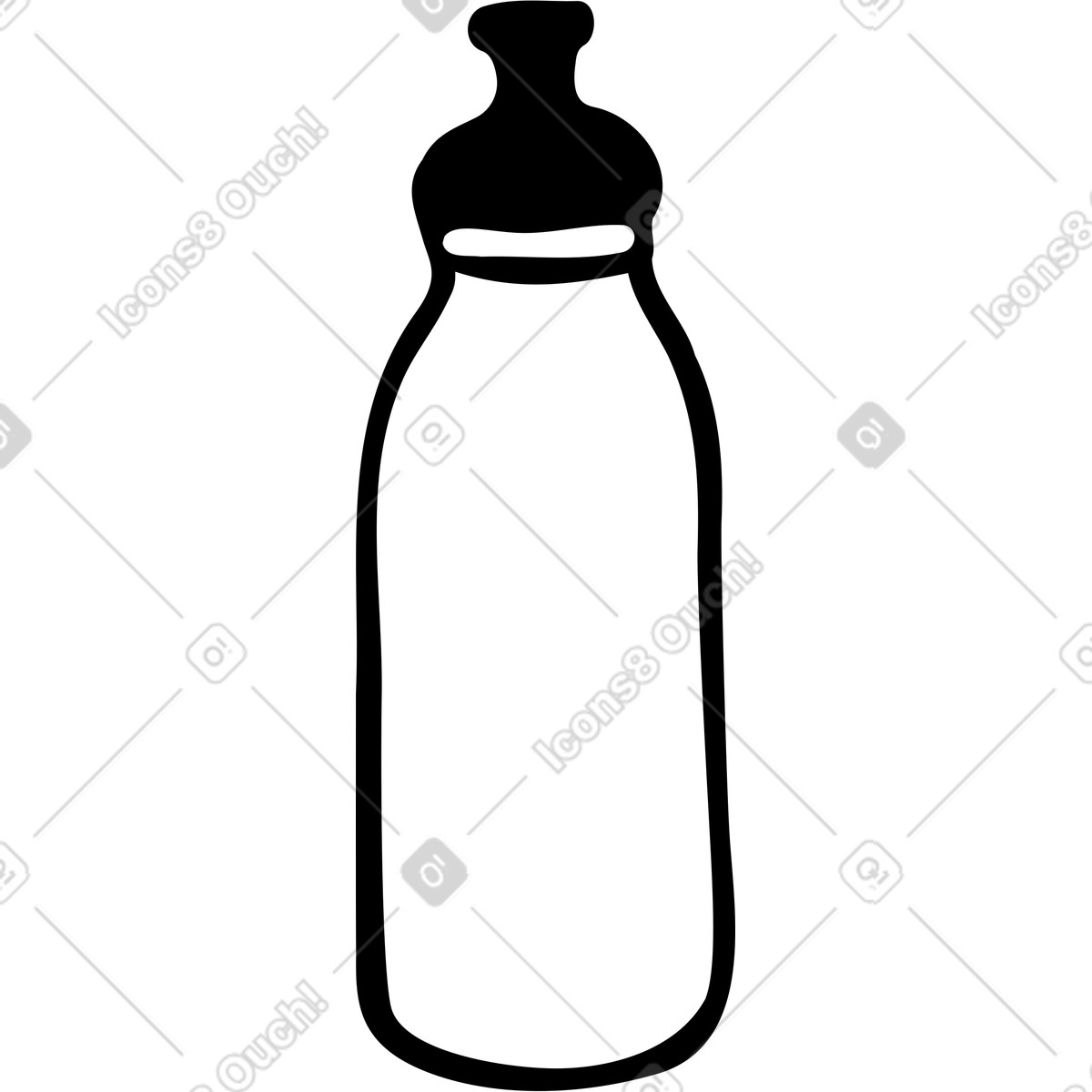 Ilustración Botella de agua en estilo Journal a descargar en PNG y SVG