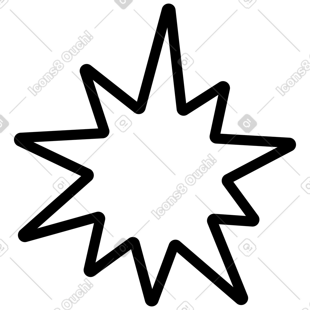 Twirl スタイルの 黒い星 のイラストをPNG、SVG形式でダウンロード