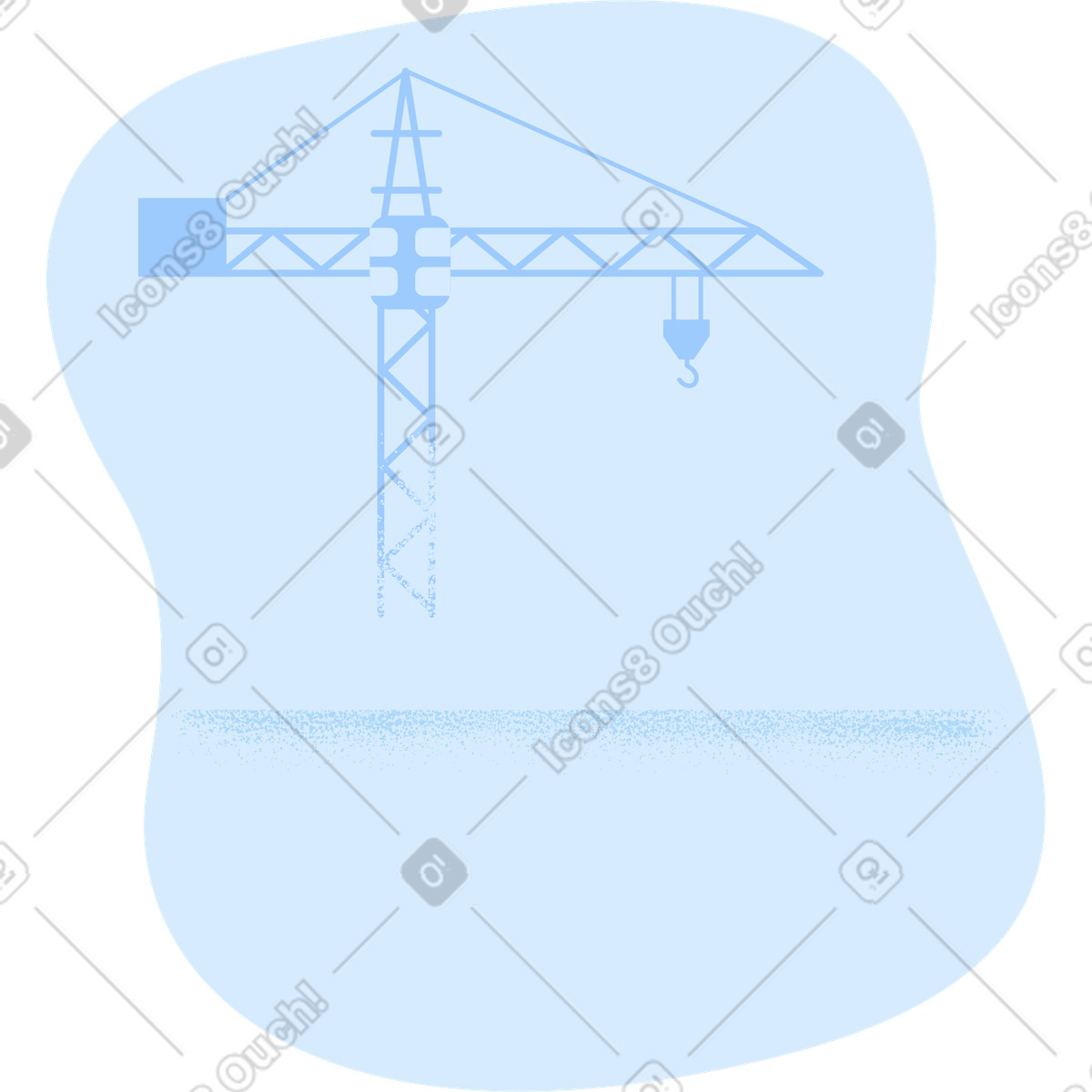 Construction illustration clipart featuring a crane in PNG, SVG, GIF