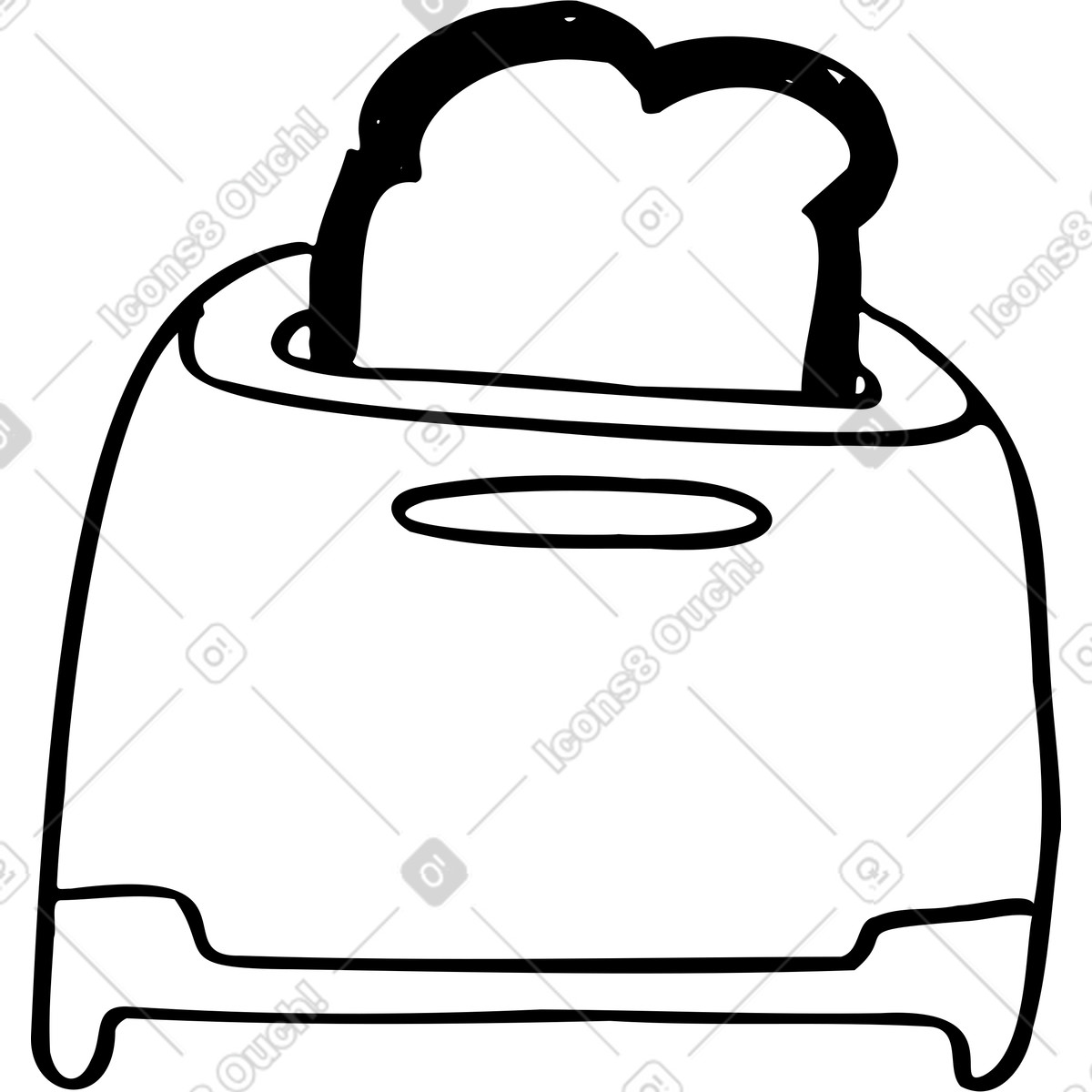 Tostapane con pane illustrazione in stile Marks scarica in PNG, SVG