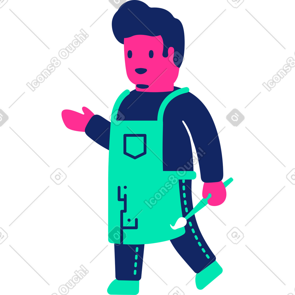 Artist pro illustration in Cyborg style download in PNG, SVG