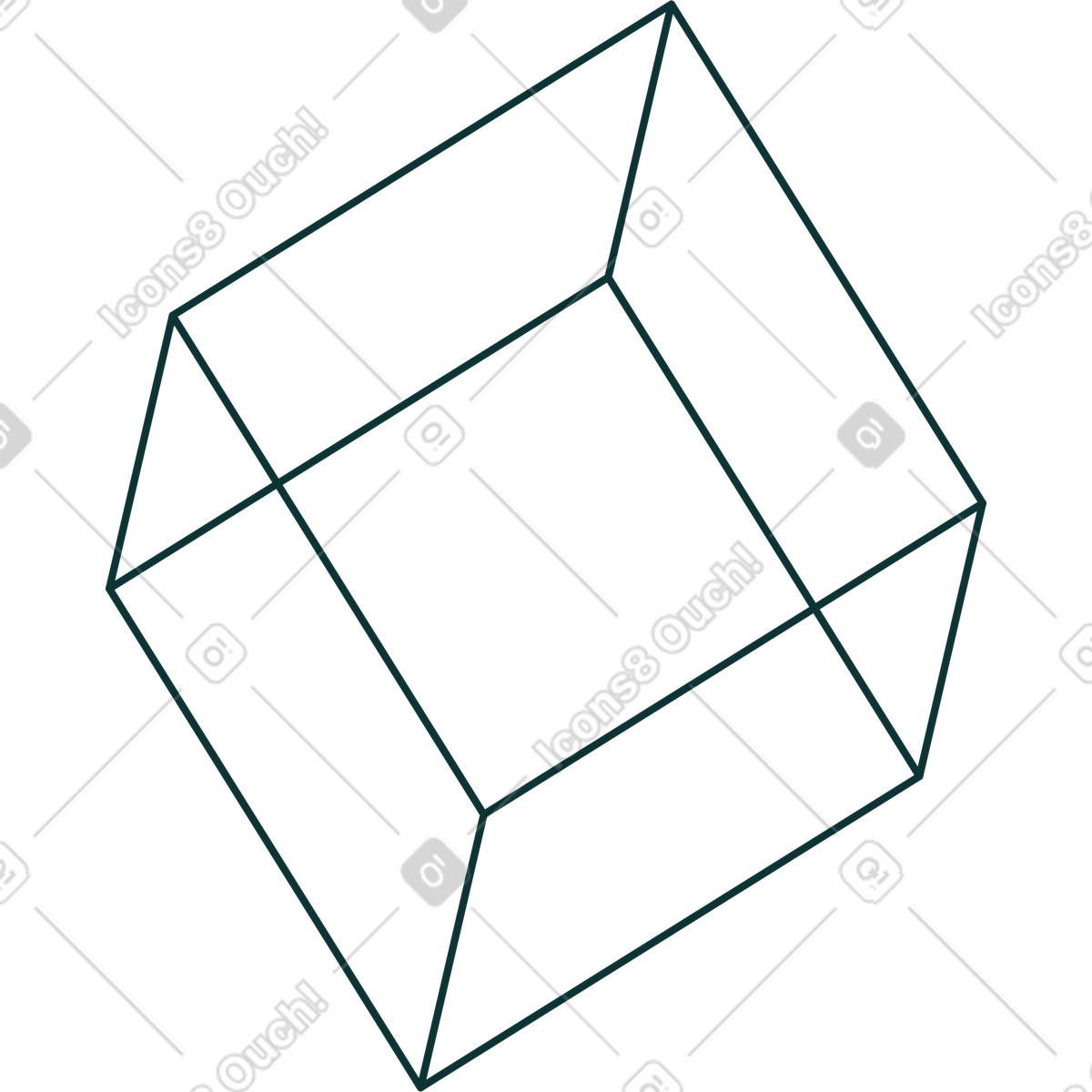 Cubo lineare illustrazione in stile Florid scarica in PNG, SVG