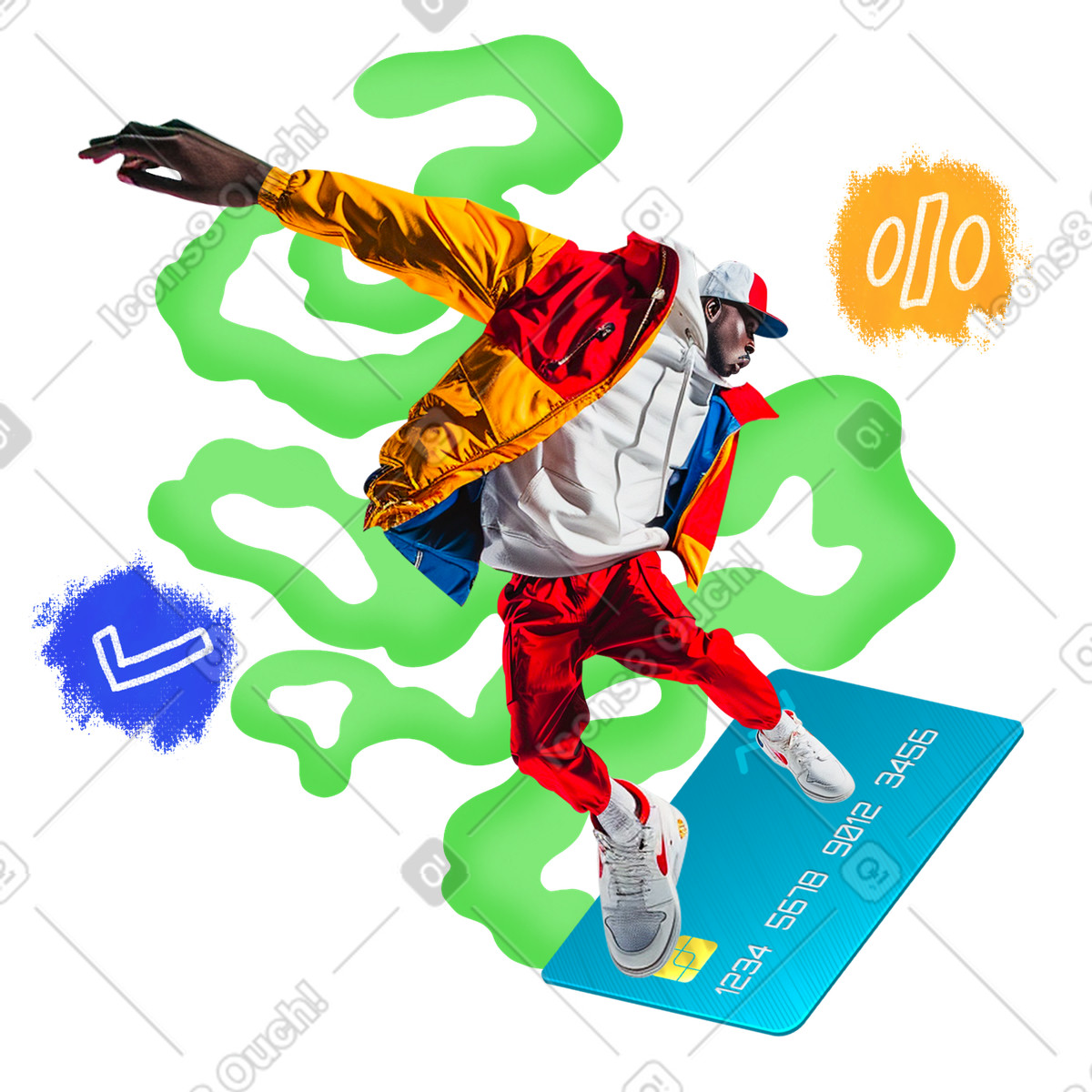 Ilustración Abstract collage of online shopping en estilo Energy a descargar en PNG y SVG