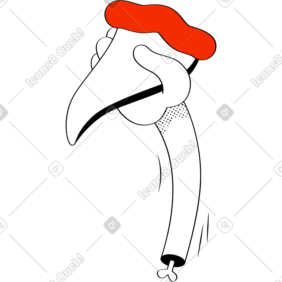 Pizza in mano illustrazione stile Looney scarica PNG, SVG