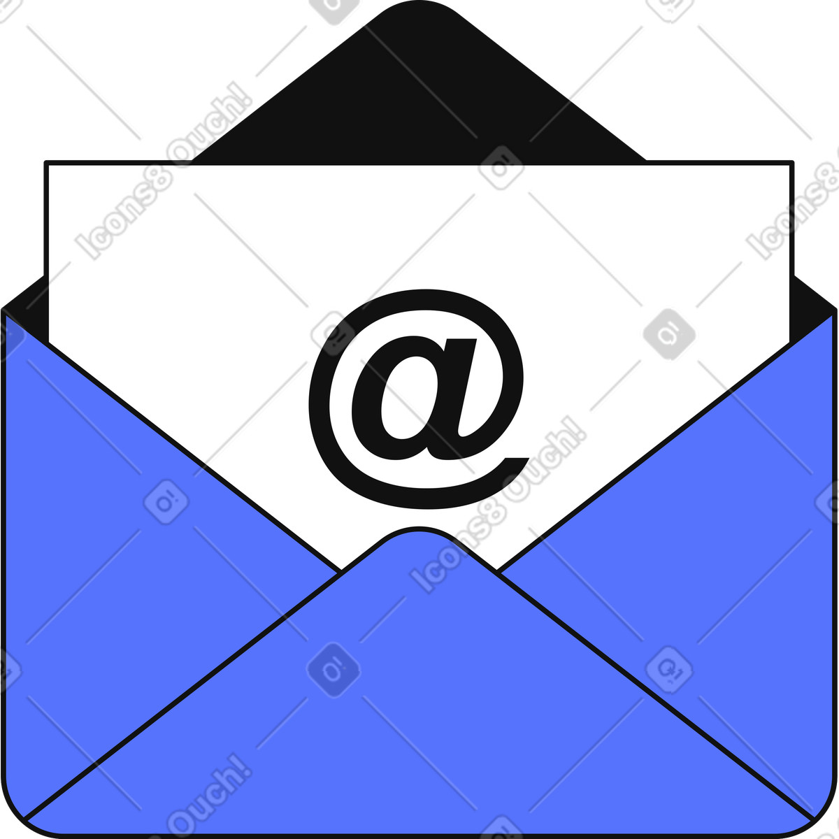 Email open envelope symbol for digital communication and online correspondence illustrazione in stile Main scarica in PNG, SVG