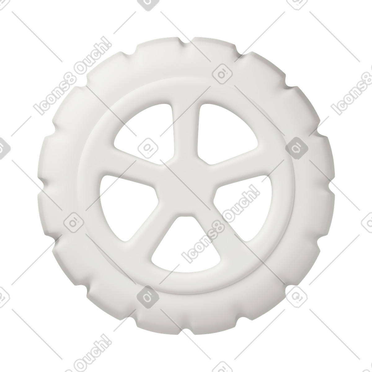 Ilustração de White Wheel em no estilo 3D Casual life para baixar em PNG, SVG
