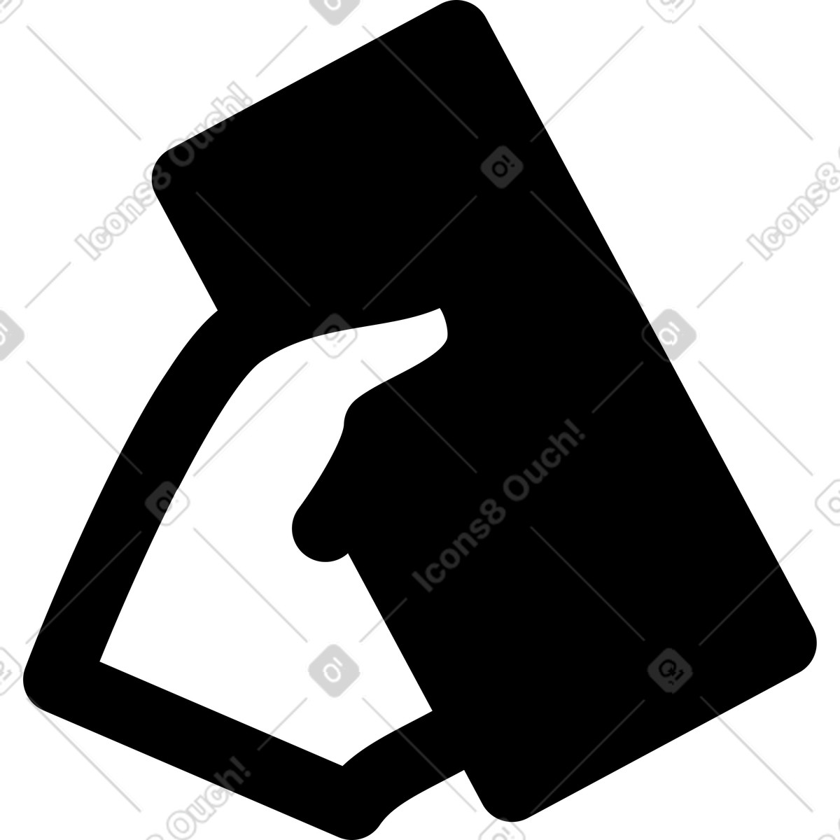 Ilustração de Mão com telefone em no estilo Transistor para baixar em PNG, SVG