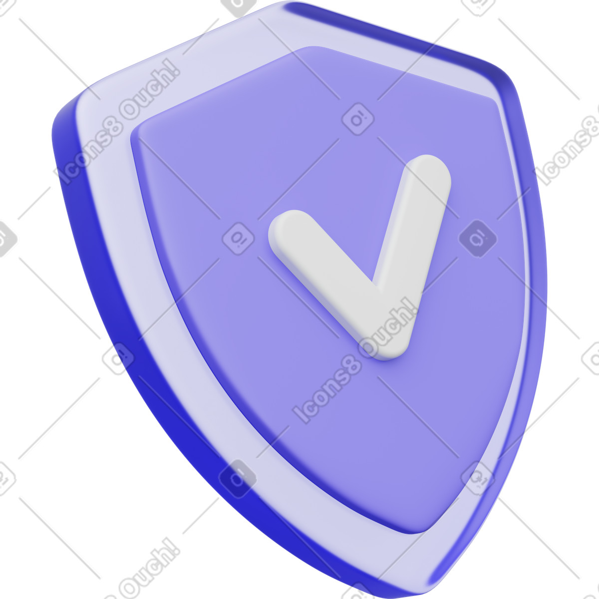 Shield with checkmark, security approval verification illustration in 3D Playful style download in PNG, SVG
