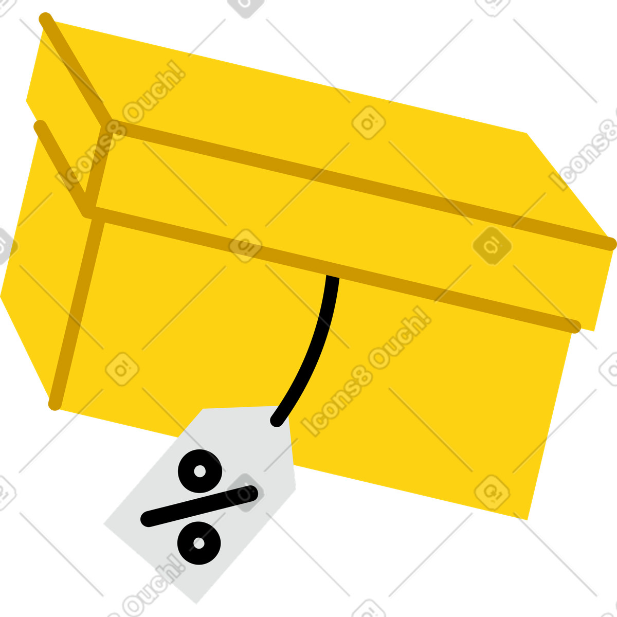 Box with sale tag illustration in Active style download in PNG, SVG