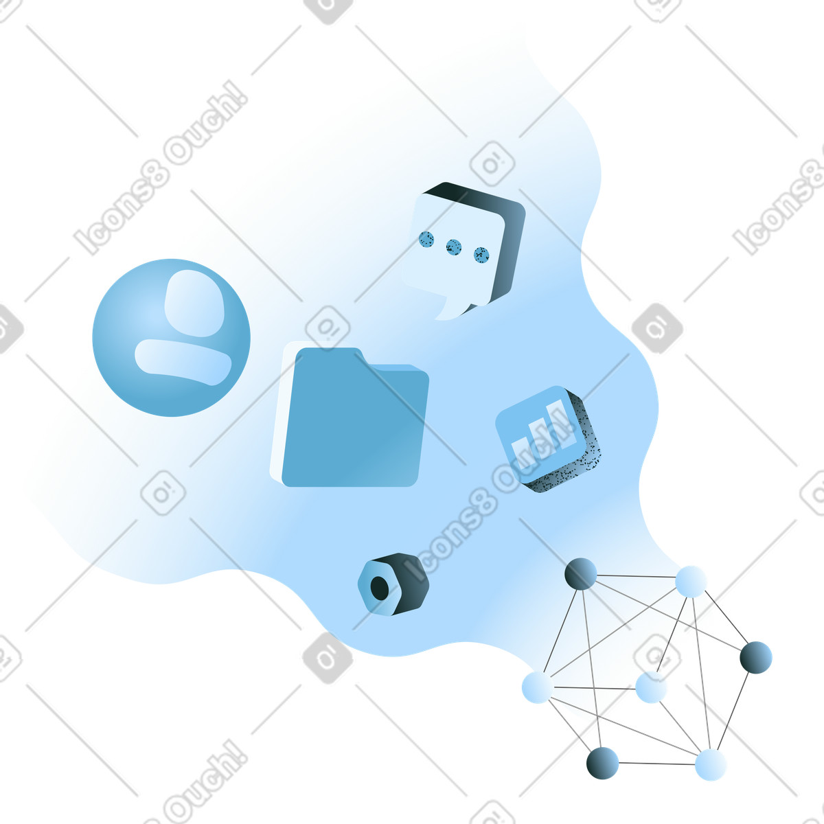 Network illustration in PNG, SVG, GIF formats