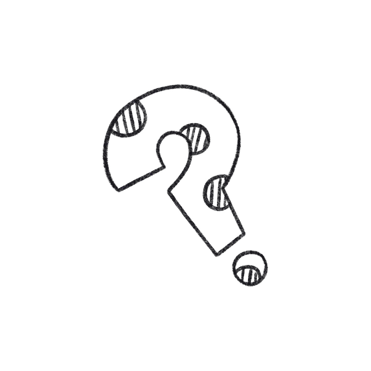 Illustration Point d'interrogation dans le style Bonbon Line à télécharger aux formats PNG, SVG