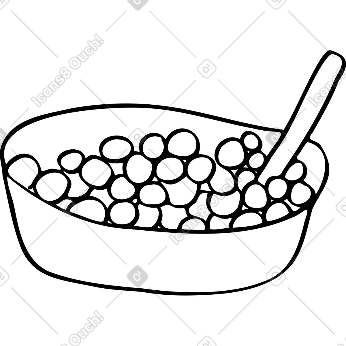 Schüssel mit müsli-Illustration im Marks-Stil als Download in PNG, SVG