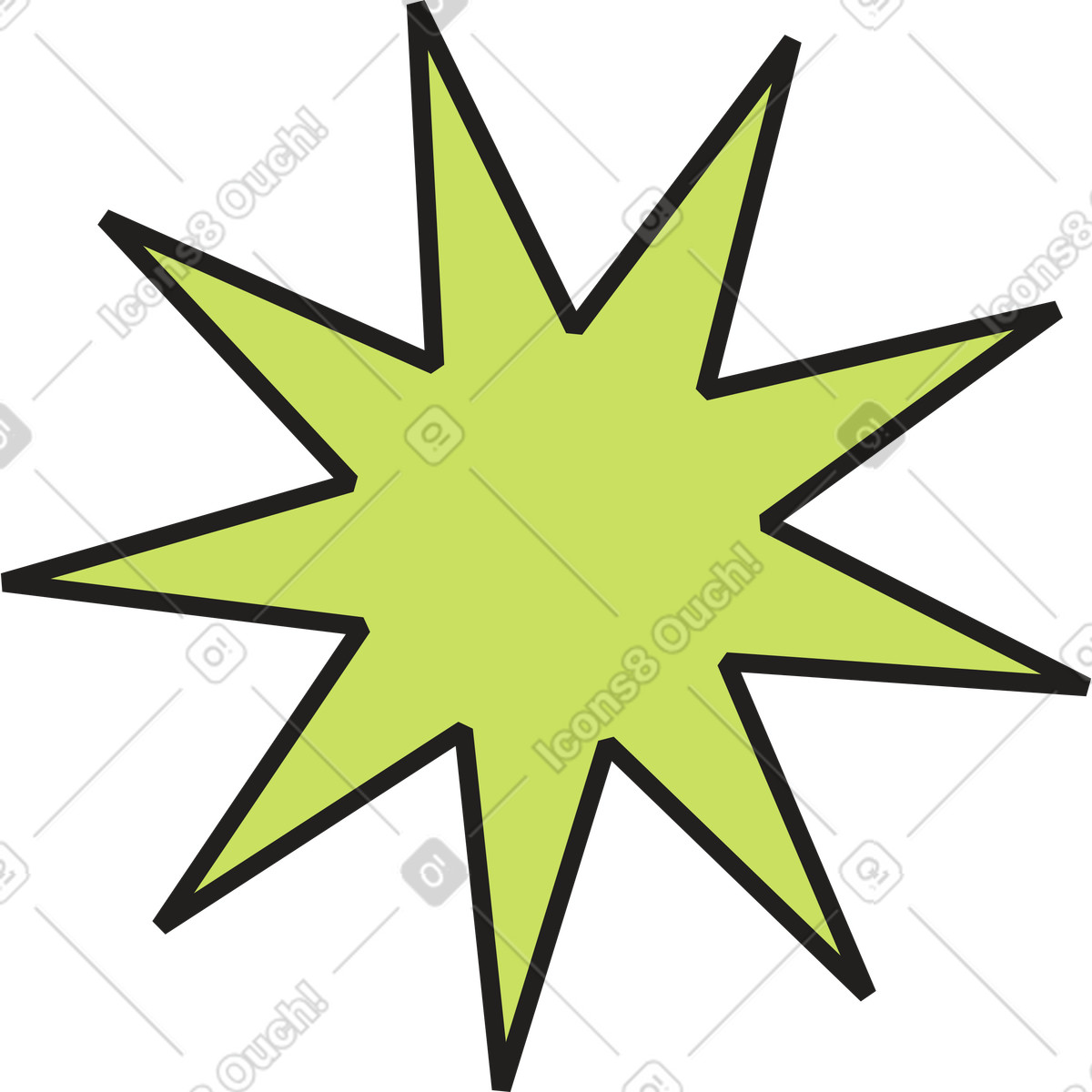Illustration animée Étoile à neuf branches dans le style Dazzle télécharger aux formats GIF, Lottie (JSON), AE
