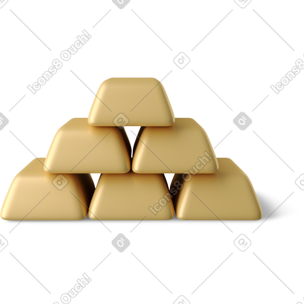 Pile of gold bars illustration clipart featuring wealth in PNG, SVG, GIF