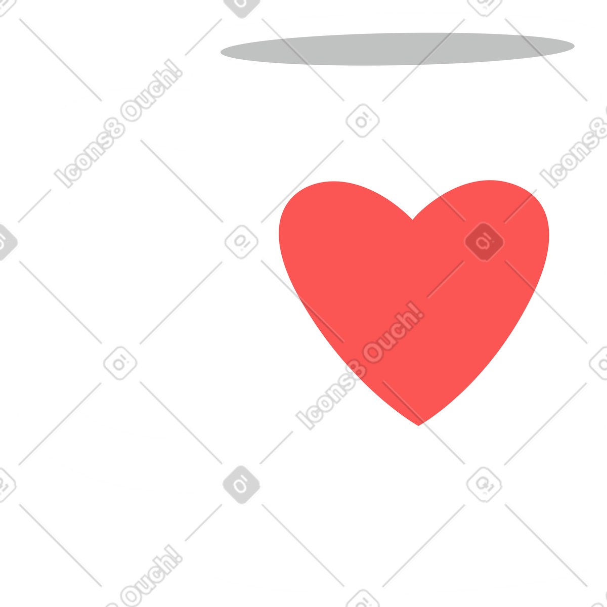 Ilustração de White mug with red heart em no estilo Lagom para baixar em PNG, SVG
