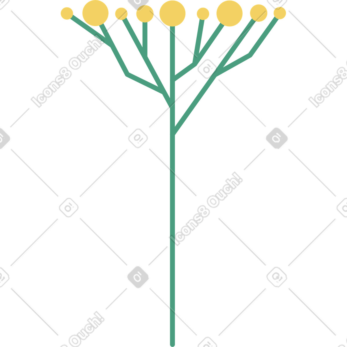 Macaroni 스타일의 꽃 일러스트레이션 PNG, SVG 다운로드