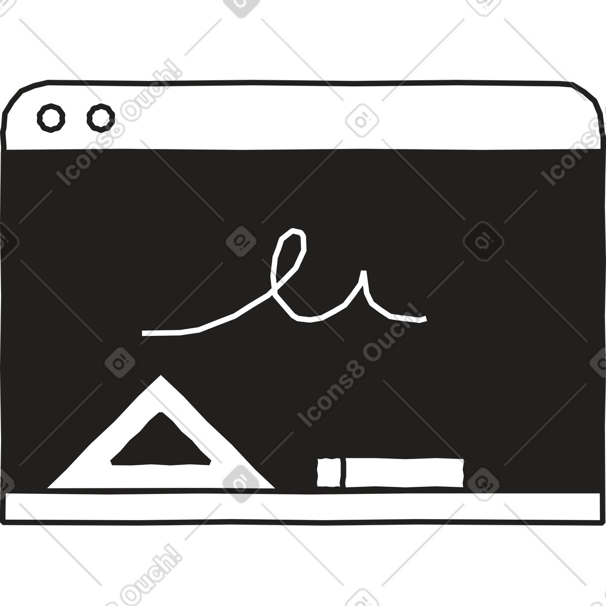 Whiteboard-browser-Illustration im Dazzle Line-Stil als Download in PNG, SVG