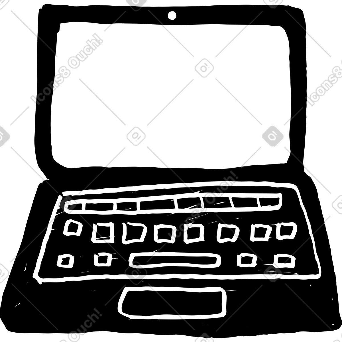 Ilustração de Laptop aberto em no estilo Marks para baixar em PNG, SVG