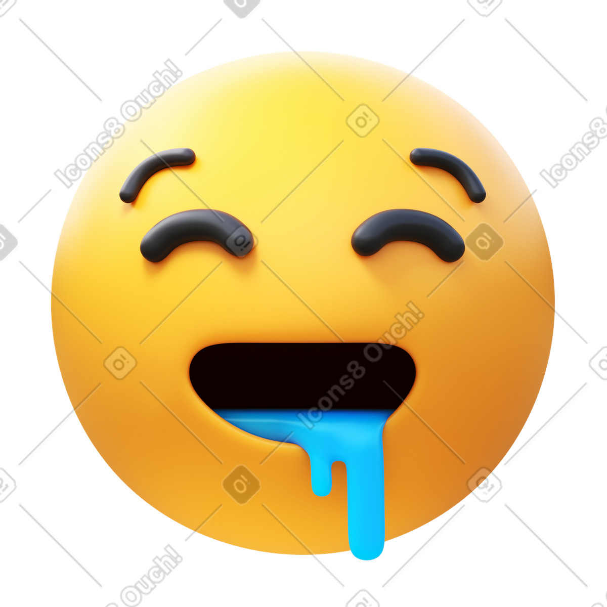 Ilustração de Drooling face em no estilo 3D Fluency para baixar em PNG, SVG