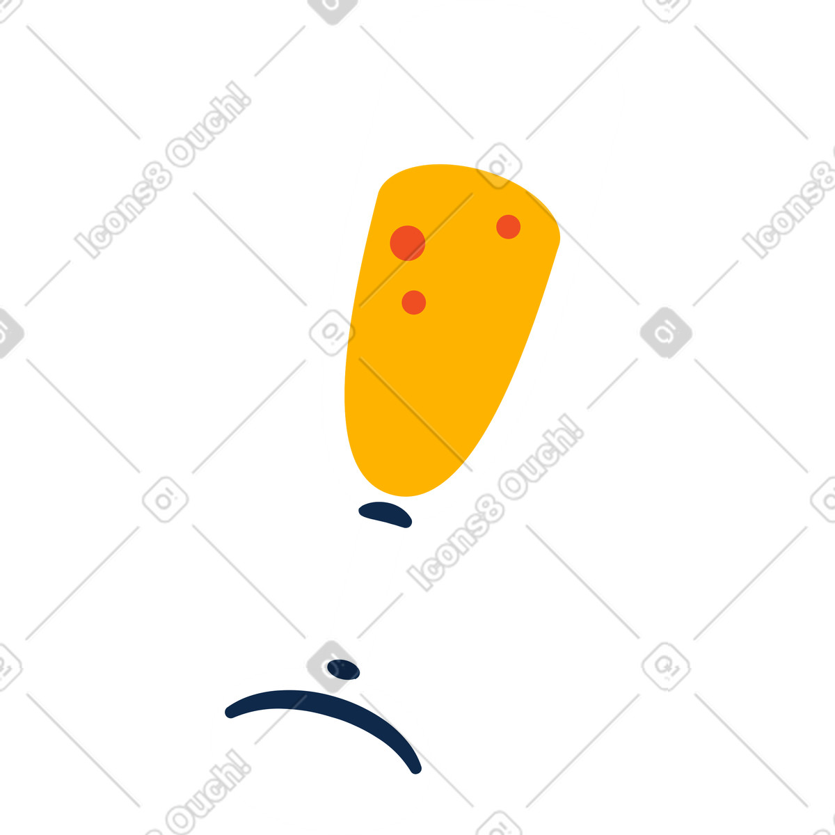 Champagner weinglas-Illustration im Flame-Stil als Download in PNG, SVG