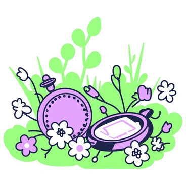 A locket is resting gently on a bed of blooming flowers in a hidden garden. The locket is ornately designed with intricate engravings, slightly open to reveal a faint glimpse of a picture inside. Surrounding the locket, various flowers are in full bloom, showcasing their petals in an array of sizes and shapes. The garden is lush and verdant, with leaves providing a backdrop that complements the vibrant flowers. Soft sunlight filters through the foliage above, casting delicate shadows on the ground.