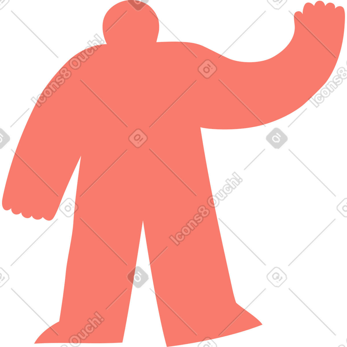 Ilustração de Greeting character outline with extended arm communicating hello gesture em no estilo Bold People para baixar em PNG, SVG