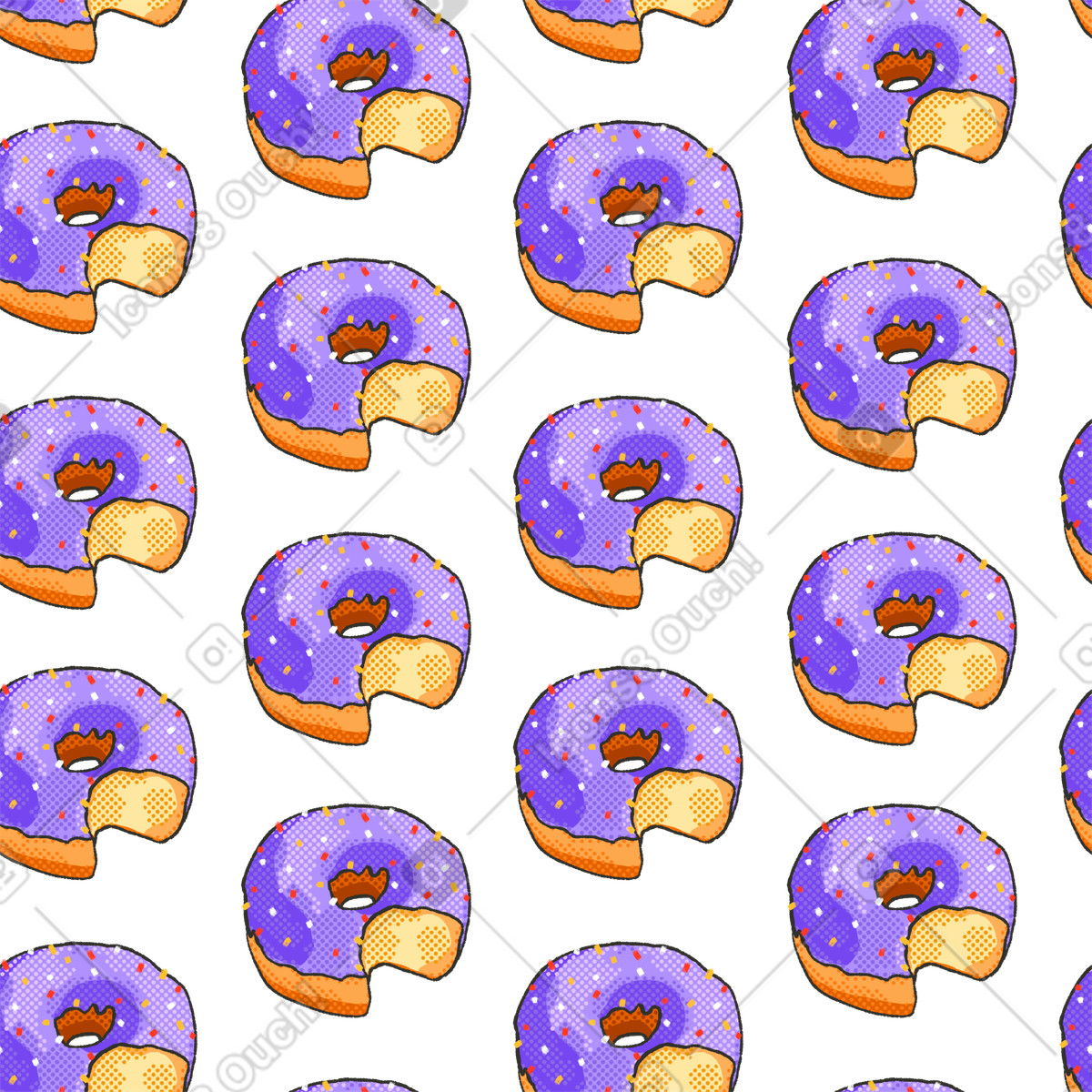 Donut pattern illustration in Dots style download in PNG, SVG