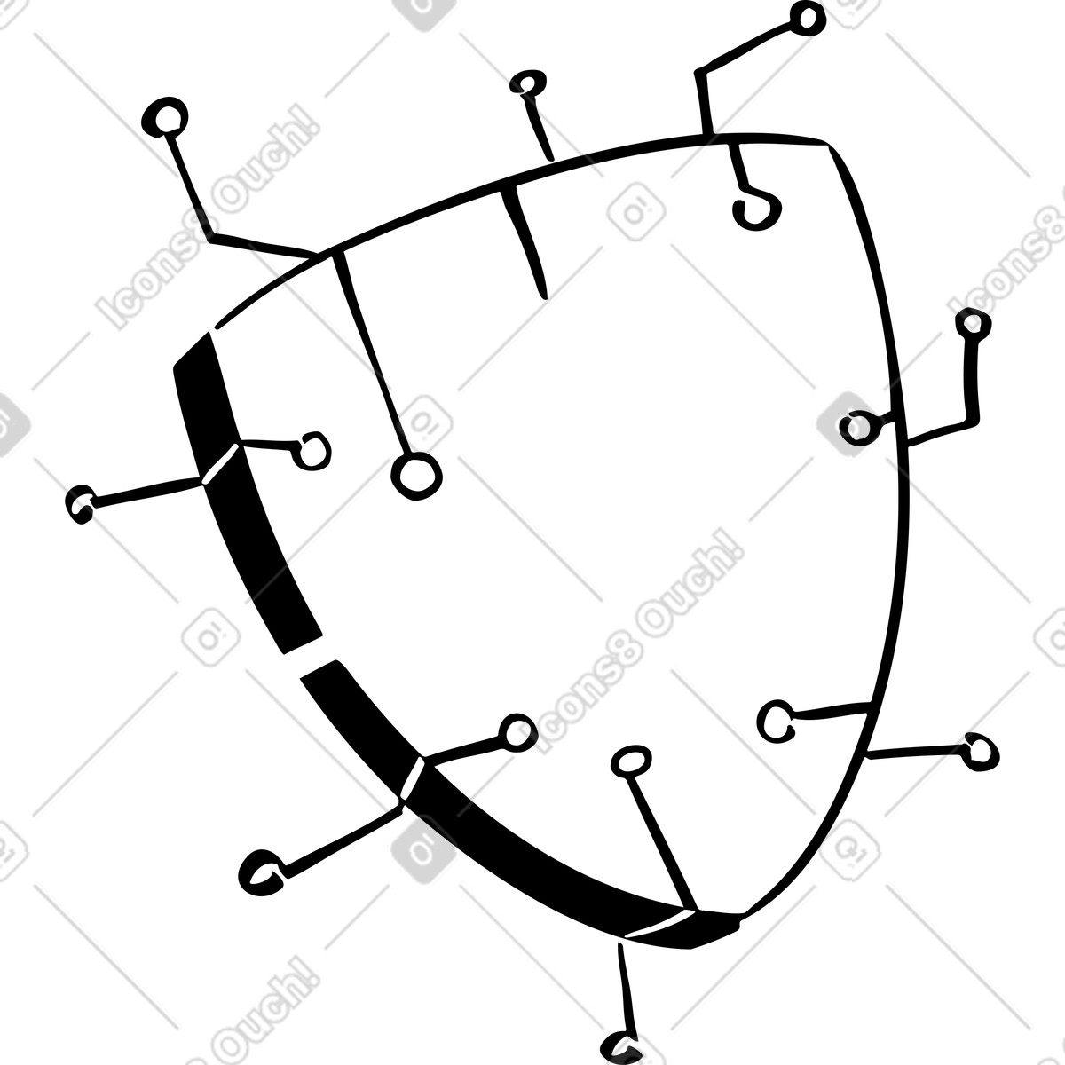Illustration Cyber-bouclier dans le style Line à télécharger aux formats PNG, SVG