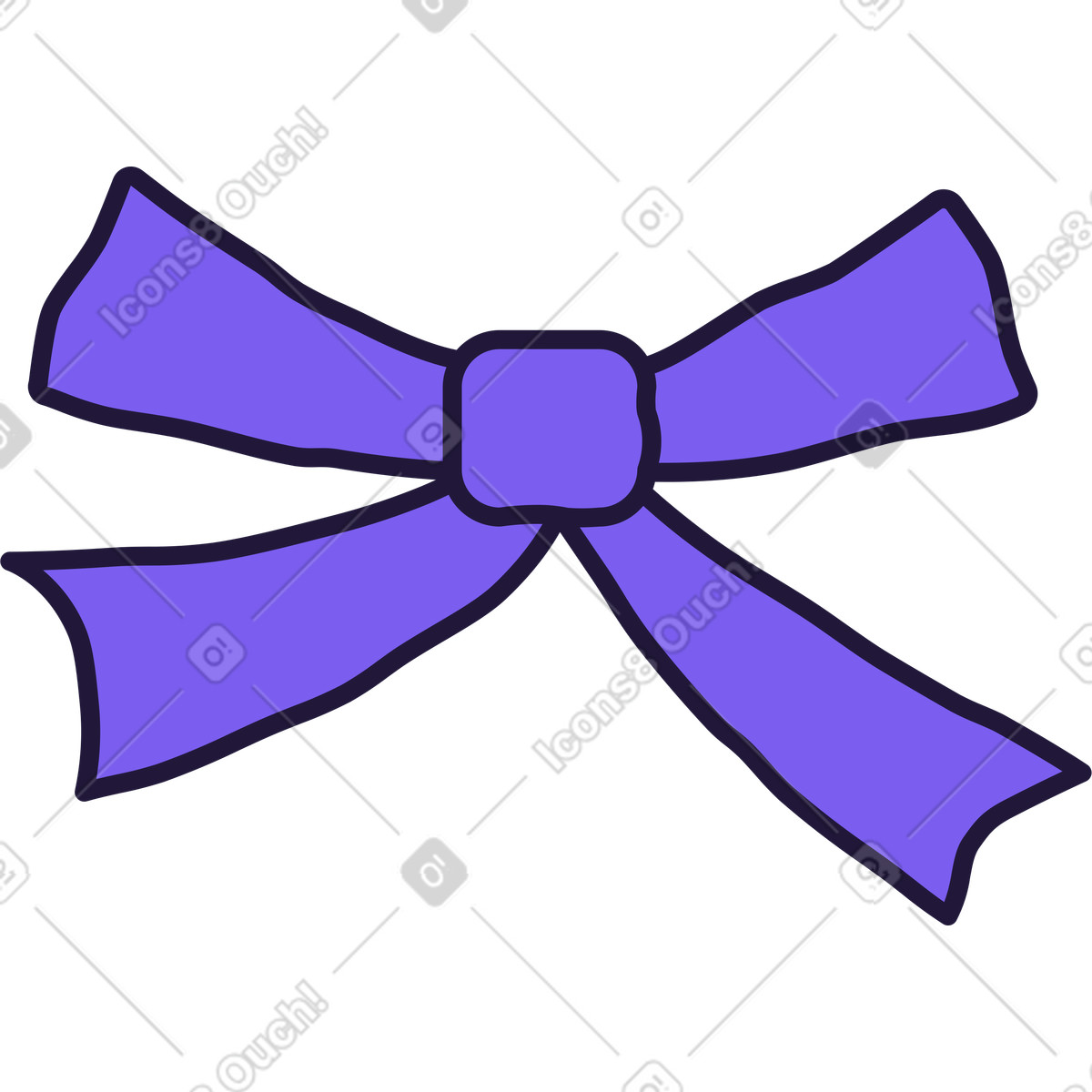 Ribbon bow illustrazione in stile Conifer scarica in PNG, SVG