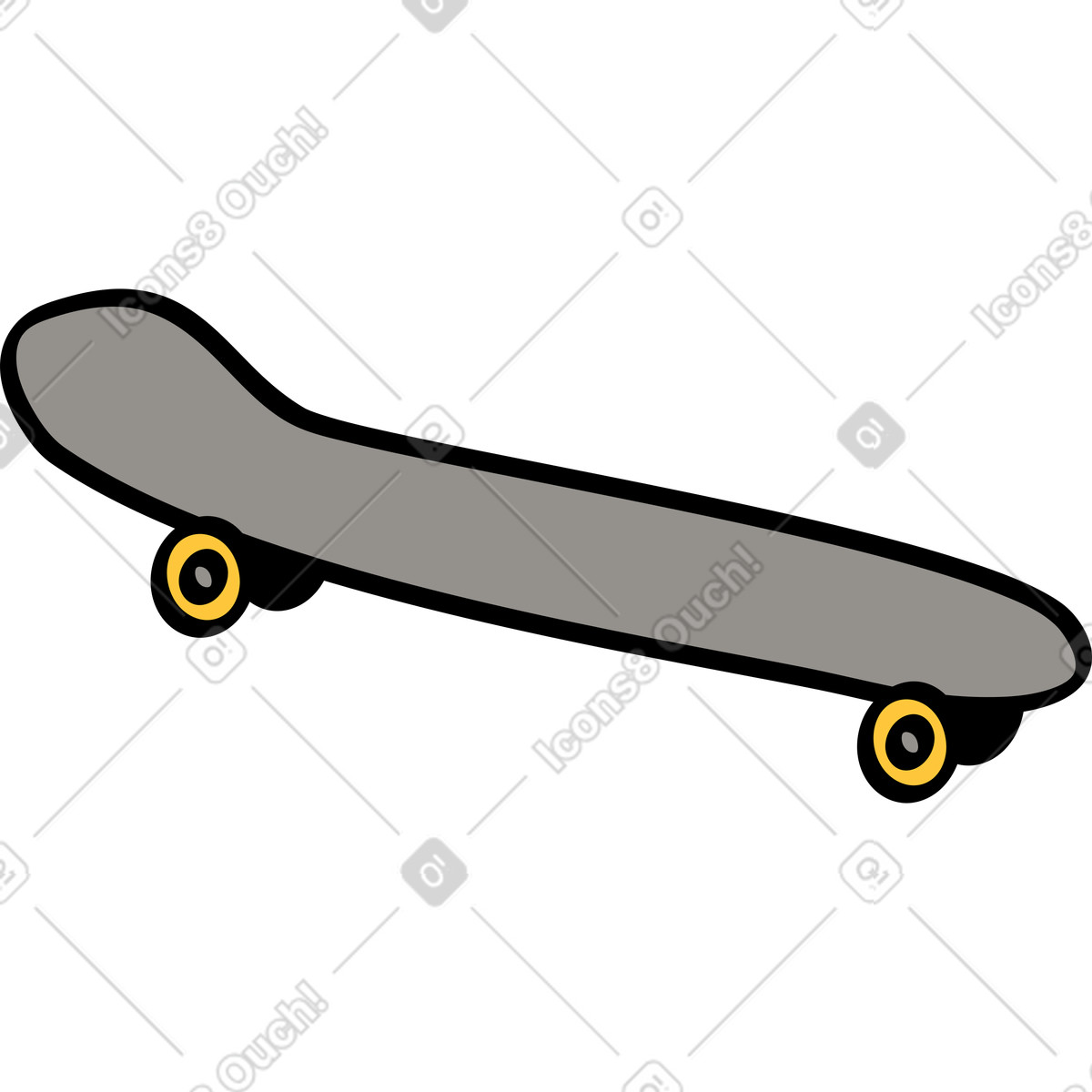 Ilustração de Skate em no estilo Comic para baixar em PNG, SVG