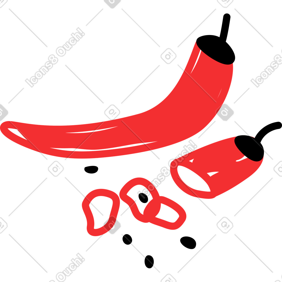 Ilustração de Pimenta chili em no estilo Spicy para baixar em PNG, SVG