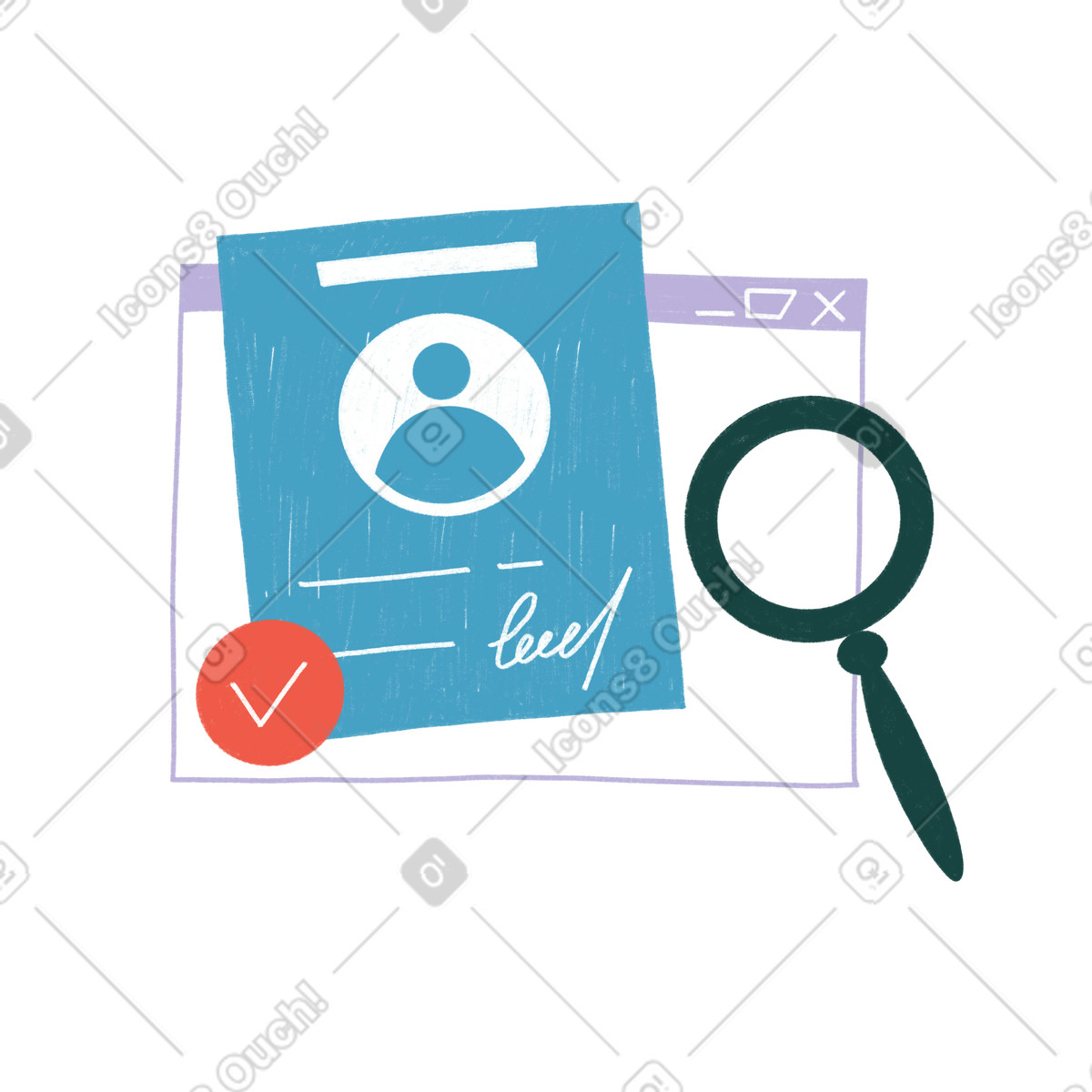 Online resume search-Illustration im Tutti-Stil als Download in PNG, SVG