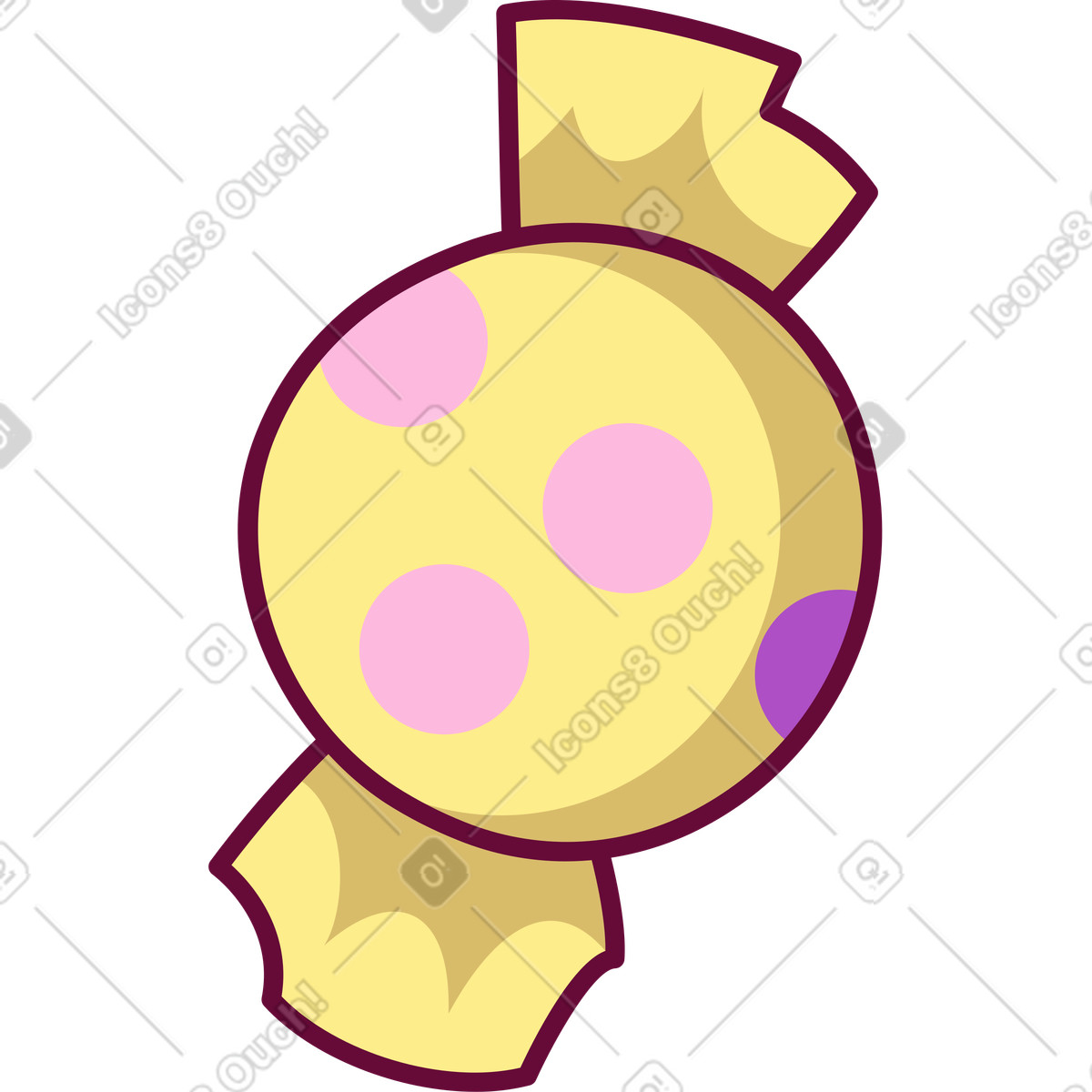 下载 Handy 风格的 黄色糖果 插画，支持 PNG、SVG 格式
