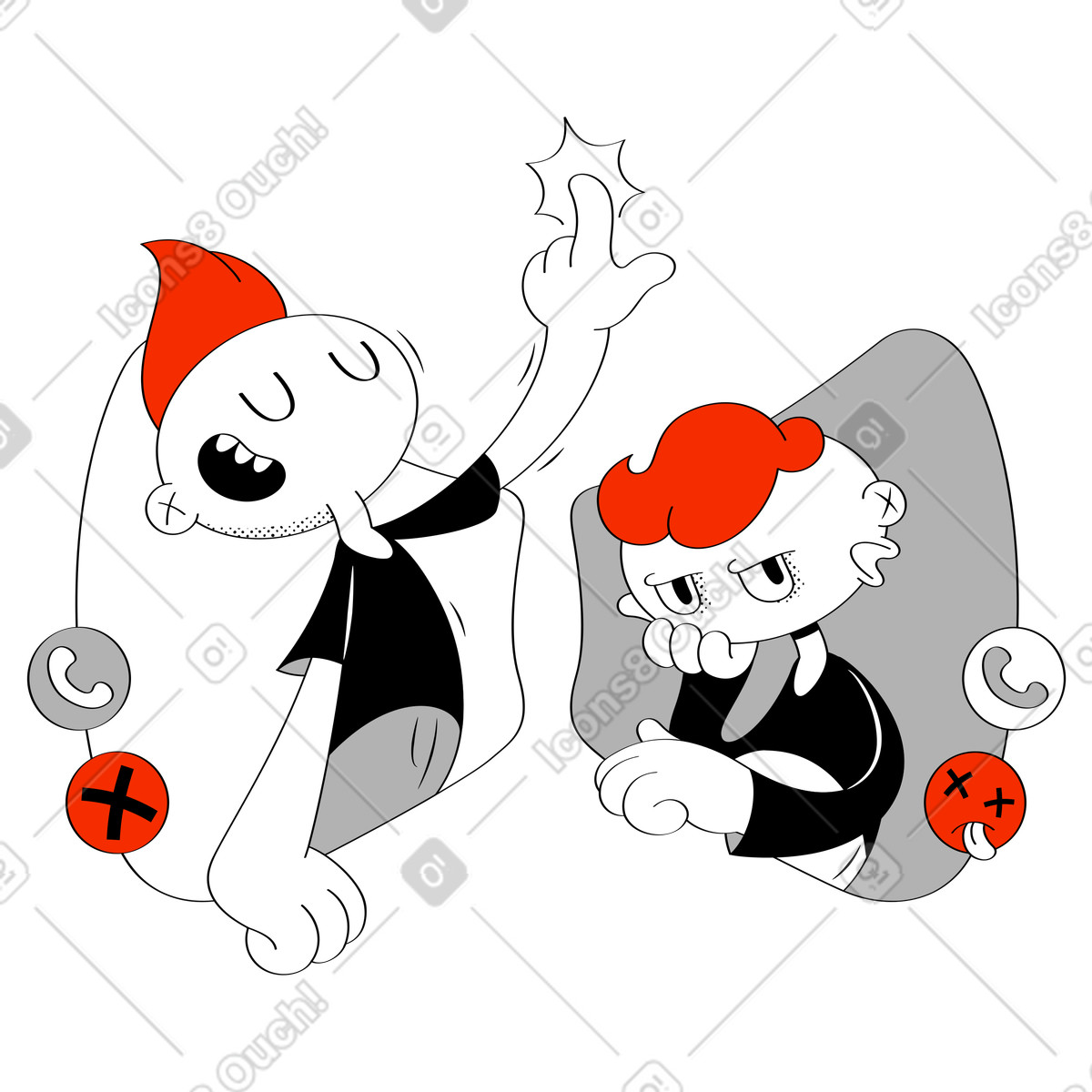 Ilustração de Alto-falante positivo alto na reunião zoom em no estilo Looney para baixar em PNG, SVG