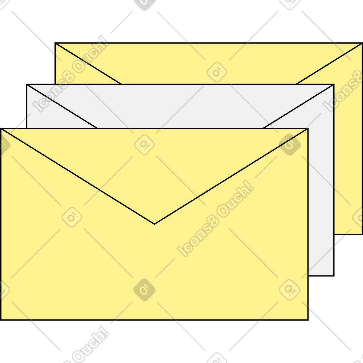 Jumble 스타일의 봉투 일러스트레이션 PNG, SVG 다운로드