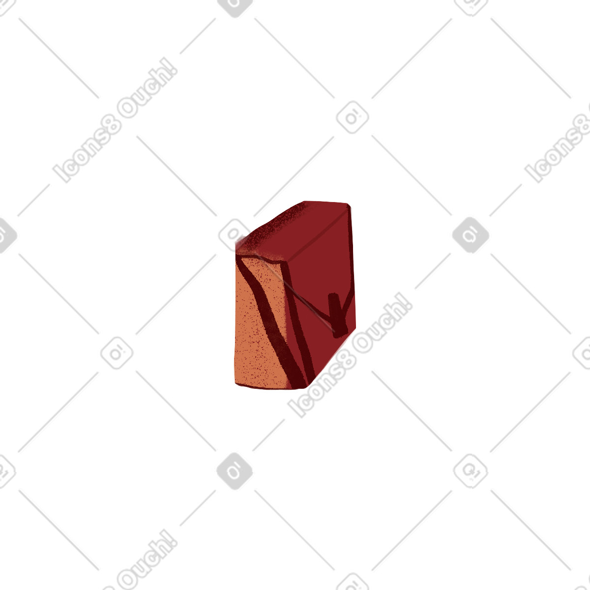 Illustration Red traveling bag dans le style Ikigai à télécharger aux formats PNG, SVG