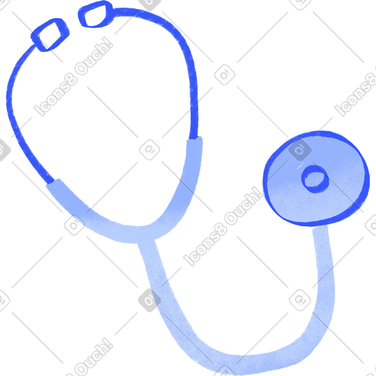 Quirky 스타일의 Blue stethoscope 일러스트레이션 PNG, SVG 다운로드
