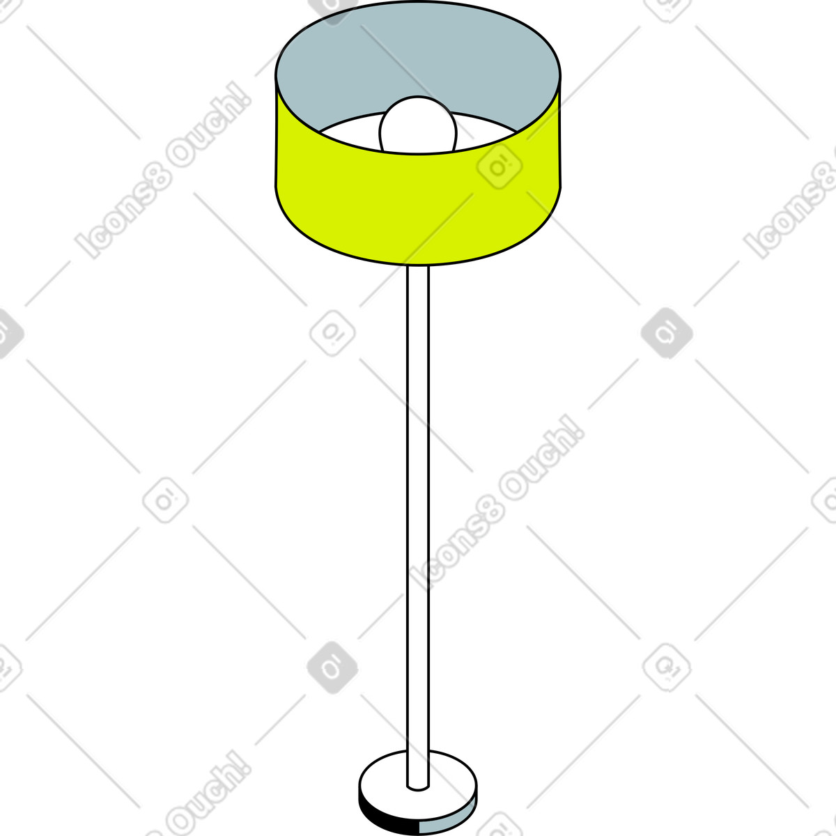 Stehlampe-Illustration im Isometric-Stil als Download in PNG, SVG