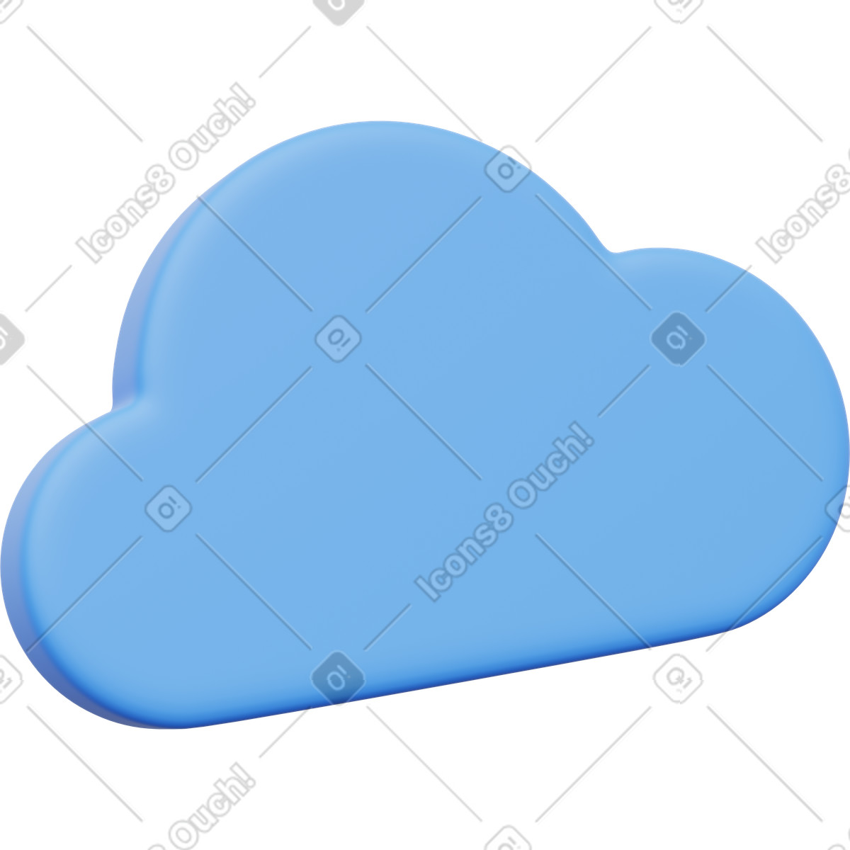 Ilustração de Cloud symbol for online storage and digital data backup services em no estilo 3D Playful para baixar em PNG, SVG