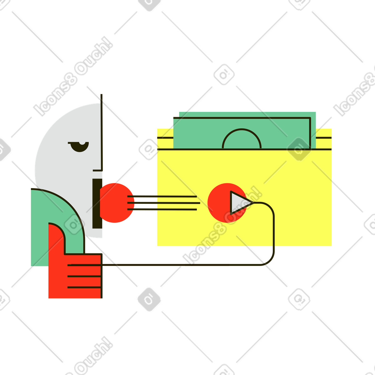 Ilustração de Processo pagamento e caráter abstrato em no estilo Geom para baixar em PNG, SVG